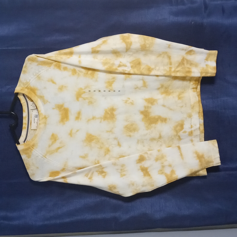WEATHERPROOF - 100% Cotton Sweater in White/Yellow Small (NEW WITH TAG)